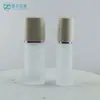 Frasco quadrado plano 30ml com pump para base, frasco de vidro fosco, frasco cosmético tamanho viagem em estoque, atacado, portátil para viagem