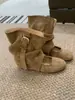 Primeiro Encontro Ji Botas Empilhadas Retrô Botas Femininas Outono e Inverno Roupa Externa Bico Redondo Decote Baixo Fivela de Cinto Moda Ballet