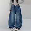 Jeans de Dibujos Animados para Niñas 2026 Primavera y Otoño Nueva Moda Infantil Pantalones Curvos Pantalones de Pierna Ancha para Niñas Pequeñas