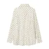 Comercio Exterior Transfronterizo Ropa de Mujer 2026 Nuevos Productos Moda Estilo Europeo y Americano Retro Camisa Top Cardigan Largo de Lunares con Solapa