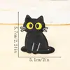 Parche de Tela Bordado de Gatito Negro de Dibujos Animados Parche Autoadhesivo para Planchar Pegatina Etiqueta Bordada por Computadora Accesorios para Reparación de Chaquetas de Plumas Ropa