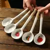 Colher de Sopa Pequena Estilo Japonês Celeb da Internet Atacado Criativa Doméstica Cerâmica de Grés Pintada à Mão Colher para Dishipper Colher de Sobremesa Colher de Mingau