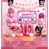 Set de Globos de Feliz Cumpleaños Decoración de Pared de Fondo para Fiesta de Cumpleaños Infantil Suministros para Niños y Niñas Primer Cumpleaños del Bebé