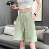 2025 Verão Nova Moda Shorts Femininos Ins Marca Trendy Casual Esportivo Shorts de Comprimento Médio Elegantes e Descolados Calças Casuais Femininas