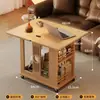 Mesa Lateral Dobrável Móvel Gabinete Lateral de Sofá Mesa de Cabeceira Casa Sala de Estar Jantar Mesa Pequena Carrinho Mesa de Café Estante de Armazenamento