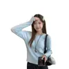 Elegante top de punto para principios de primavera estilo Chanel, nuevo jersey de primavera 2025 con cuello redondo y bordes festoneados, camiseta básica para mujer