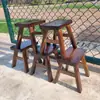 Taburete pequeño de madera maciza en color retro sin instalación, taburete pequeño para el hogar, taburete bajo, resistente y duradero, taburete de baile, taburete para adultos