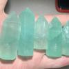 Cristal de Fluorita Verde Menta Ola Verde de Alta Calidad Columna de Cristal Adornos de Columna Péndulo de Doble Punta Venta al por Mayor