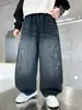Jeans de Moda Casual Nuevos para Otoño 2026 para Niños, Pantalones Largos Sueltos con Estilo para Niños Mayores, Tendencia de Primavera y Otoño