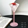 Copa de Vidrio Grabada Vintage, Copa Helada Rosa, Copa de Cóctel Atmosférica, Taza de Té Especial, Copa de Vino Ligeramente Ebria