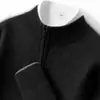 Novo suéter masculino de cashmere com zíper e gola alta, de manga comprida, para outono e inverno, blusa de tricô casual masculina
