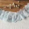 Accesorios de encaje blanco bordado de algodón puro, falda, dobladillo, cuello, puños, tela lolita de algodón hecha a mano, ancho