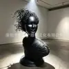Escultura de Figura Abstracta de Alambre de Acero Inoxidable de Medio Cuerpo, Instalación de Línea Metálica, Pieza Decorativa Suave para Habitación Modelo de Hotel Club