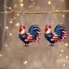 Aretes de Acrílico Rojos y Blancos Regalo Transfronterizo para el Día de los Animales de América 2025 Aretes con Decoración de Bandera de Elemento Animal Independientes