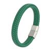 Pulsera popular transfronteriza europea y americana simple de cuerda de cuero tejida de 16 hebras, pulsera vintage para hombre, joyería al por mayor