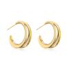 Aogu Ins Nicho Aretes de Alta Gama Cobre Oro 14K Aretes Geométricos Lisos Agujas de Plata 925 para Mujer Productos Calientes Transfronterizos
