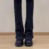 Zapatos de Cuero Simples con Punta Redonda, Banda Elástica y Corte Profundo para Mujer, Nueva Moda Otoño e Invierno 2026, Cómodos y que Aumentan la Altura, Zapatos de Suela Gruesa
