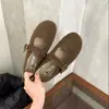 Zapatos Mary Jane Resistentes al Viento 2026 Nuevo Estilo Zapatos Peludos para Otoño e Invierno con Forro de Felpa Mocasines Planos con Encanto de Hada