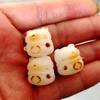 Raíz de Bodhi Natural Carbón Quemado Garra de Gato Jade Blanco Bodhi Tallado Gato de la Suerte Pulsera Cuentas Sueltas Accesorios para Joyería DIY Venta al por Mayor