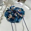 Nuevo Clip para Coleta de Pelo con Estampado Floral Tinta China para Mujer, Nuevo Clip de Cinta de Gama Alta para Cola de Caballo, Pinza de Tiburón para la Parte Posterior de la Cabeza