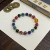 Pulsera de Vidrio Luminoso Estilo Templo + Vidrio Blanco Cerámico 1.0 Círculo Único Pulsera de Dos Tonos para Pareja de Vidrio de Alta Gama