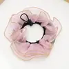 Rede de Cabelo com Bolinha para Teste de Nível de Dança Feminino, Renda Grande com Cordão, Rede de Cabelo Colorida de Fio Ondulado, Flor, Bolso Ajustável para Rede de Cabelo, Acessórios para Cabelo