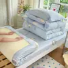 Juego de ropa de cama de tres piezas de algodón puro para dormitorio de estudiante universitario, juego de cuatro piezas con funda de edredón individual de algodón, sábana adecuada para todas las estaciones