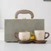 Taza de cerámica estilo chino con ceniza vegetal para oficina, taza de té, taza de café para uso en casa y oficina, doble propósito para té y café, juego en caja de regalo, personalizable