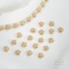 Estrella de cinco puntas con incrustaciones de circonita, color oro de 14 quilates, cuentas de estrella pequeñas de 6 mm, material de joyería de cuentas hecho a mano