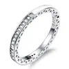 Huangxin Joyería de Lujo Accesible para Estudiantes Anillo de Plata Popular Anillo de Epoxy con Corazón Brillante y Diamante R6445