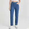 Jeans Rectos Elásticos de Cintura Alta Europeos y Americanos para Mujer, Corte Delgado, Pantalones de Mezclilla Casual Versátiles, Más Vendidos en Amazon