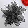 Flor tridimensional de cristal cosida a mano DIY Lolita pieza de bordado multicapa de organza vestido de mujer accesorios para tocado