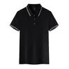 8899 Estilo Casal de Verão Masculino e Feminino Gola Lapela Cor Sólida Camisa Polo Masculina Seda Gelada Camisa Publicitária Camiseta de Manga Curta Leve e Respirável para Casal