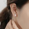 Aretes de plata S999 mini gancho para la oreja frescos simples pequeños aretes de tuerca de loto aretes de temperamento artístico femenino venta al por mayor para mujer