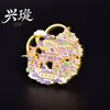 Imanes de nevera metálicos personalizados para turistas, broches culturales de turismo estilo chino flor de fénix de la antigua ciudad de LiZhuang, pequeños regalos conmemorativos de áreas escénicas