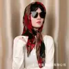 Bufanda de Seda para Mujer de Hilo Bali Nueva y Cómoda Estilo de Algodón Estampado de Moda Clásico Bufanda Cuadrada de 90 cm Bufanda para Protección del Cuello de Mujeres de Mediana Edad y Mayores