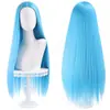 Peruca cosplay Shengda principal, couro cabeludo dividido universal, cabelo preto longo e liso, 80 cm, fabricantes de perucas de animação, atacado