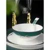 Vajilla de Hotel Cinco Estrellas, Juego de Platos, Tazones y Platos, Juego de Cuatro Piezas, Cuchara Nueva China para Sopa, Plato de Hueso, Soporte para Palillos, Juego de Seis Piezas