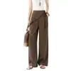 Pantalones Anchos de Cintura Alta Relajados para Mujer, Verano 2026, Tencel Delgado, Caída Fluida, Pierna Recta Casual Adelgazantes, Pantalones Largos