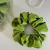 ¡Súper favorecedor! Goma para el pelo de Organza Verde Aguacate de Doble Capa para Mujer, Accesorio Sencillo y Elegante para el Cabello