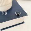 Anillo de Onda de Zircón Negro para Mujer Anillo Abierto Geométrico Irregular con Bultos Ins Nicho Distintivo Anillo de Dedo Marea