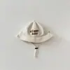 Chapéu de Bebê Yipan Outono e Inverno Novo Chapéu Boina de Veludo com Letra Oay Chapéu de Pescador à Prova de Vento e Quente para Bebê Menino e Menina