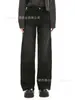 Pantalones de Pierna Ancha Morados Retro 2025 Rectos Sueltos Jeans Rectos Lavados en Blanco Jeans de Pierna Ancha Sueltos