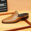 [vip para] zapatos de cuero tejidos a mano para hombre, cuero, verano, transpirables, business casual, pantuflas baotou perezosas