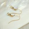 Pendientes de borla hechos a mano con cordón de cuentas, bolsa de oro de 14 quilates, letras 14KGF, gancho para la oreja, material de joyería artesanal