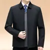 Jaqueta masculina, casaco business casual de lapela para homens de meia-idade, roupa versátil para primavera e outono para pais, top jaqueta versátil de lapela