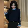 Cárdigan de Punto Retro Estilo Francés para Mujer, Nuevo para Otoño 2026, Versátil de Corte Ajustado, Camisa Base, Top de Manga Larga