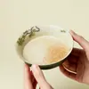 Juego Gaiwan de Cerámica Turquesa Glaseado de Caramelo de Tres Piezas, Juego de Té Kung Fu Fresco y Elegante, Exquisita Taza de Té para Preparar y Servir Té