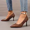Zapatos de Salón Simples de Punta Fina para Primavera y Otoño, Zapatos de Boca Baja, Tacones Altos Delgados, Tallas Grandes 40-45, Zapatos Amazon