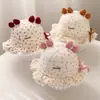 Sombrero de Princesa Floral Delgado para Bebé de Primavera/Otoño, Sombrero de Sol Puro Algodón para Bebé, Sombrero de Pescador con Protección Solar para Bebé Niña